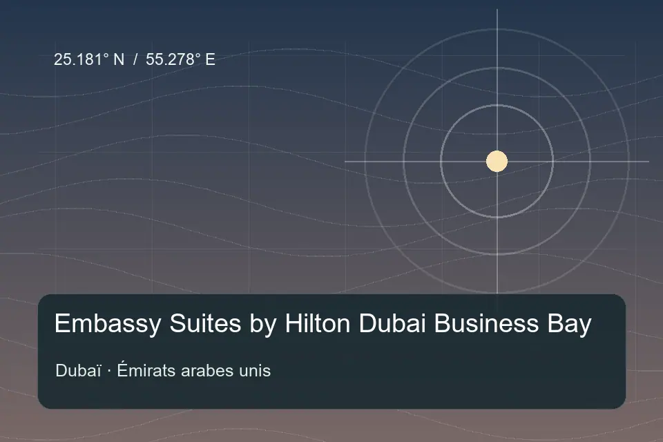 Illustrated geographic marker for Embassy Suites by Hilton Dubai Business Bay in Dubai
