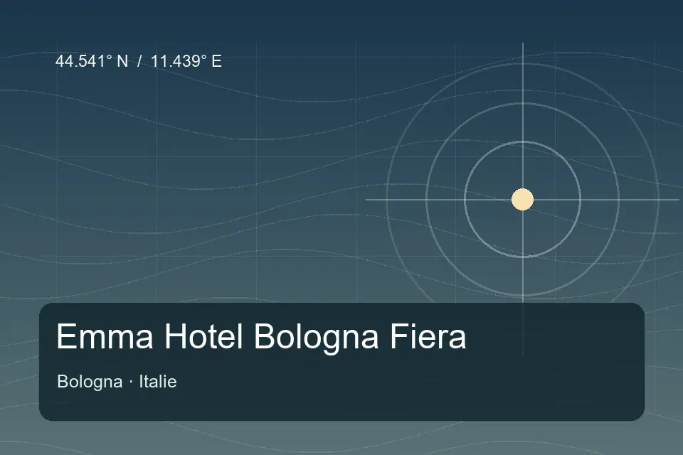 Illustrierter geografischer Orientierungspunkt für Emma Hotel Bologna Fiera in Bologna