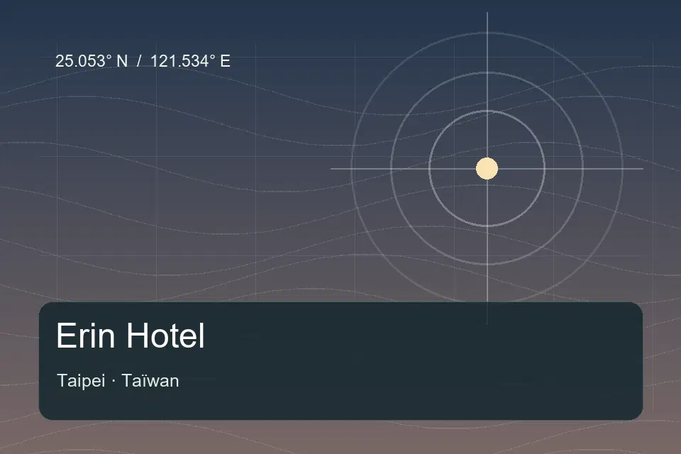 Riferimento geografico illustrato di Erin Hotel a Taipei