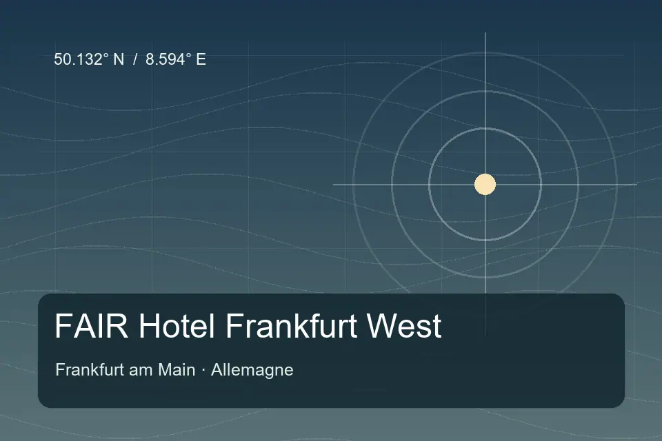 Referência geográfica ilustrada de FAIR Hotel Frankfurt West em Frankfurt am Main