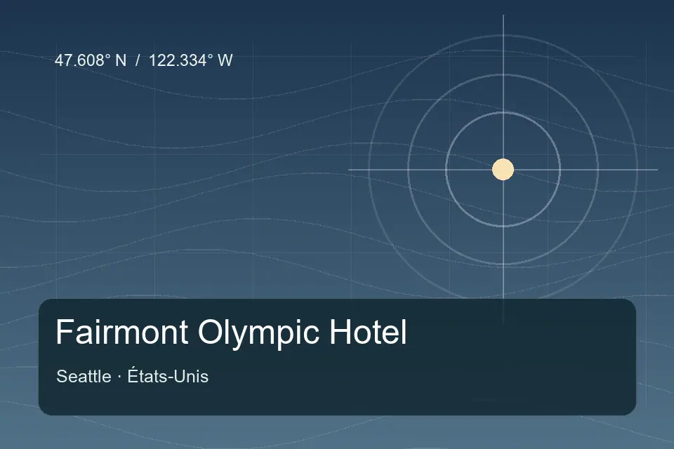 Riferimento geografico illustrato di Fairmont Olympic Hotel a Seattle