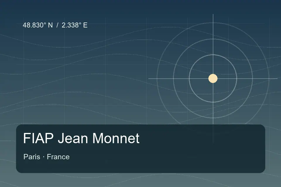 Illustrated geographic marker for FIAP Jean Monnet in Paris