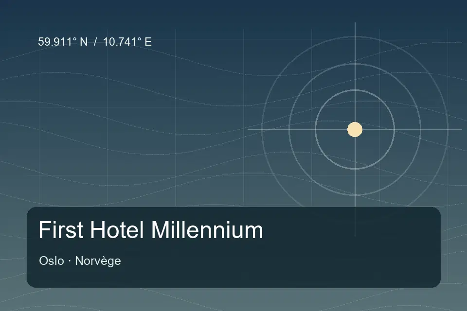 Riferimento geografico illustrato di First Hotel Millennium a Oslo