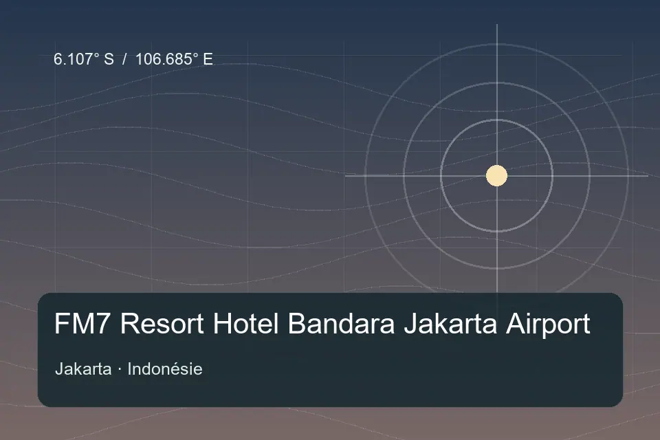 Referência geográfica ilustrada de FM7 Resort Hotel Bandara Jakarta Airport em Jakarta