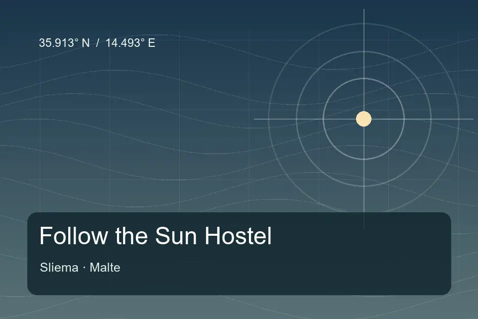 Referência geográfica ilustrada de Follow the Sun Hostel em Sliema