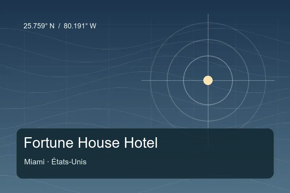 Referencia geográfica ilustrada de Fortune House Hotel en Miami