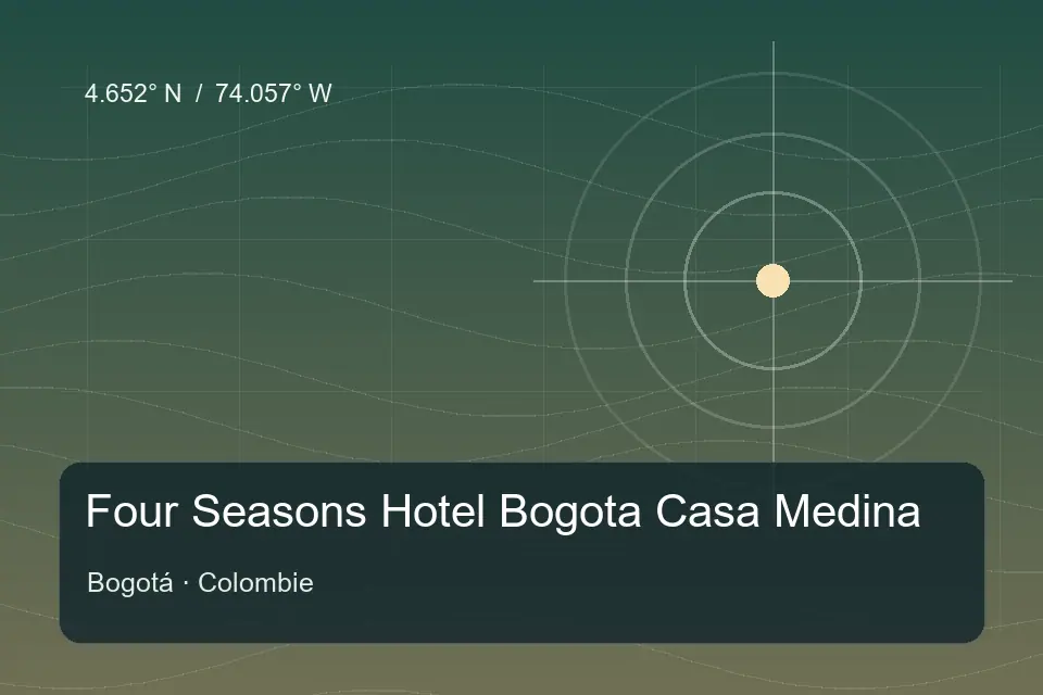 Illustrierter geografischer Orientierungspunkt für Four Seasons Hotel Bogota Casa Medina in Bogotá