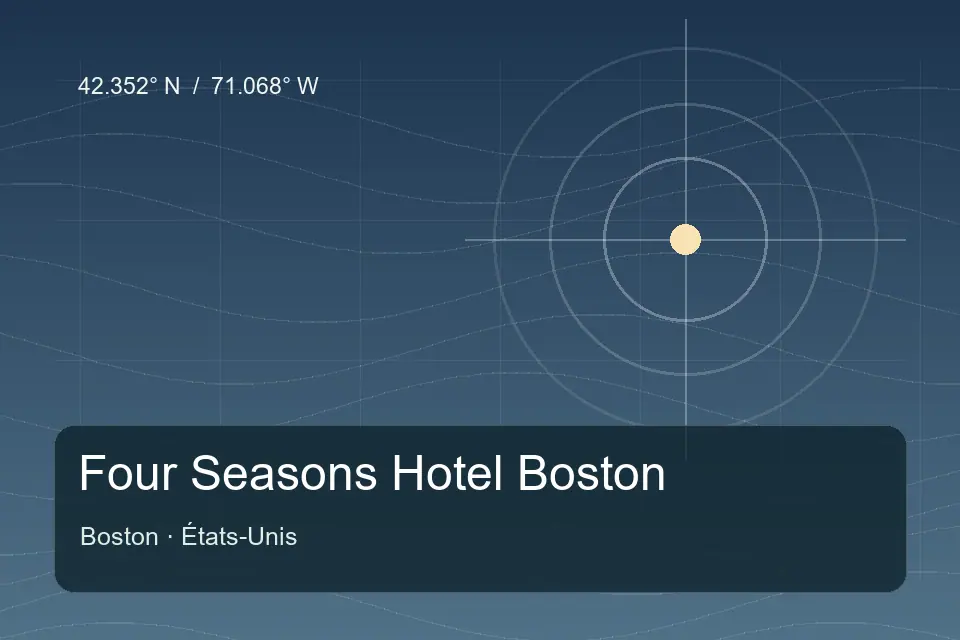 Illustrated geographic marker for Four Seasons Hotel Boston in Boston