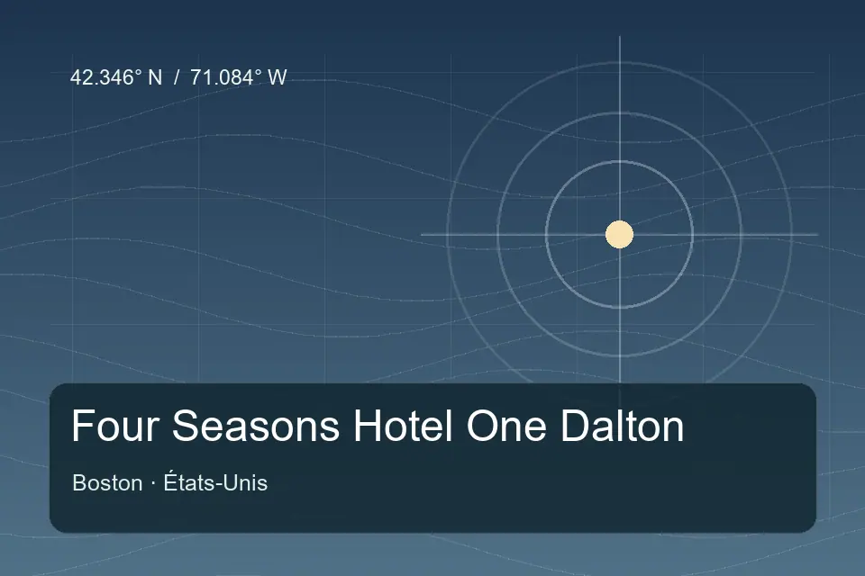 Illustrated geographic marker for Four Seasons Hotel One Dalton in Boston