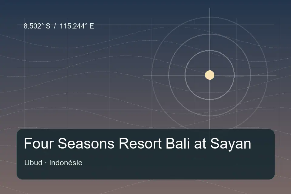 Illustrierter geografischer Orientierungspunkt für Four Seasons Resort Bali at Sayan in Ubud