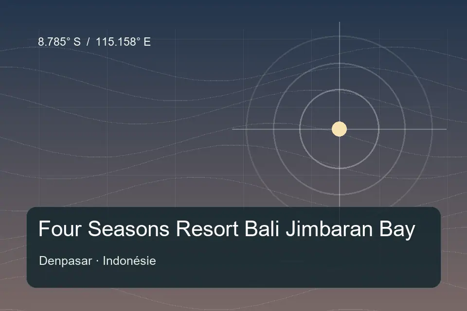 Illustrated geographic marker for Four Seasons Resort Bali Jimbaran Bay in Denpasar