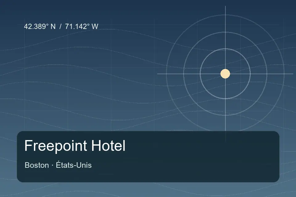 Illustrated geographic marker for Freepoint Hotel in Boston