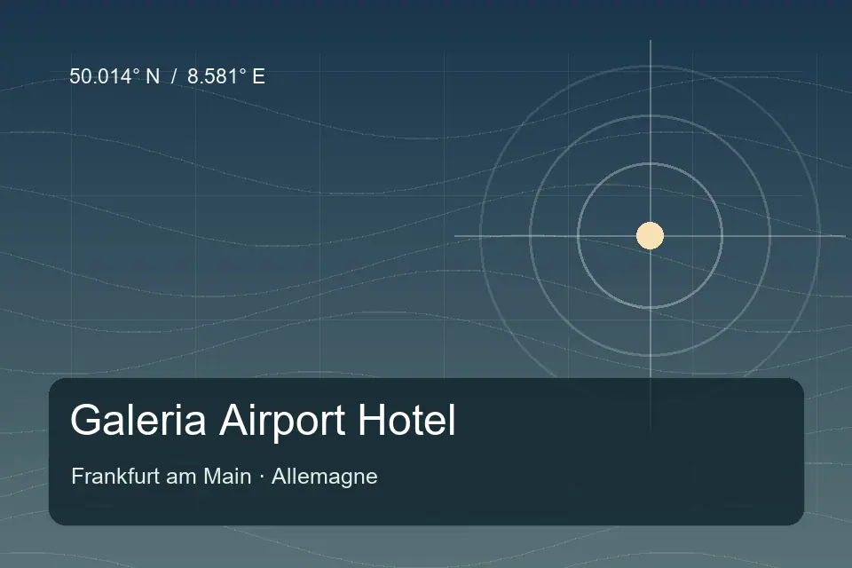Illustrated geographic marker for Galeria Airport Hotel in Frankfurt am Main