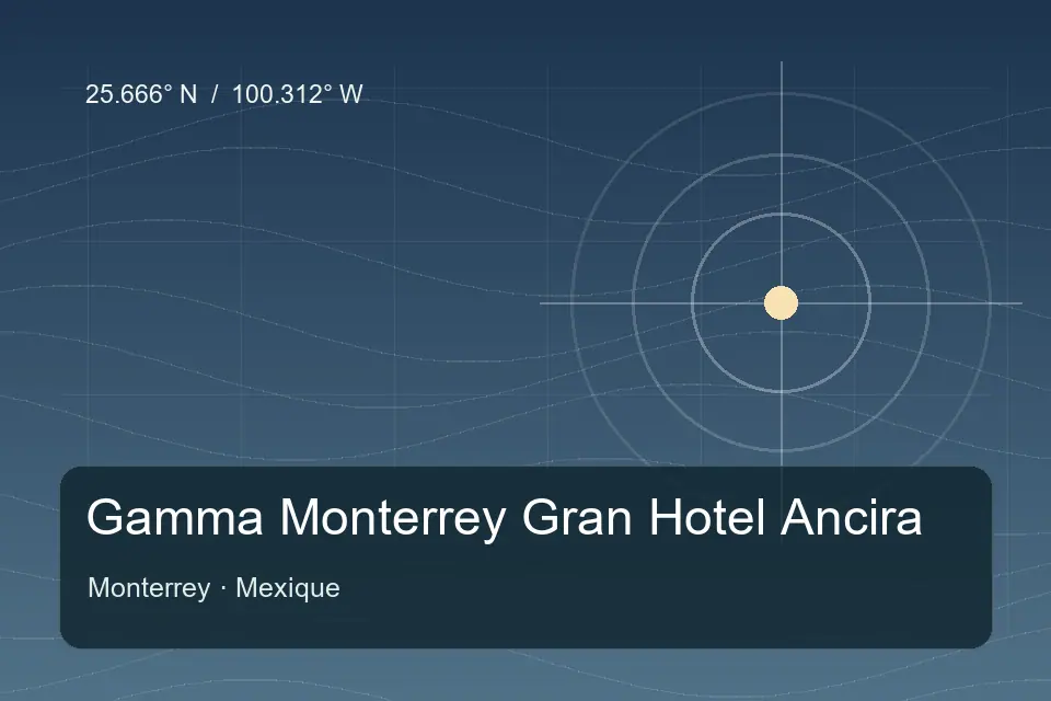 Repère géographique illustré de Gamma Monterrey Gran Hotel Ancira à Monterrey