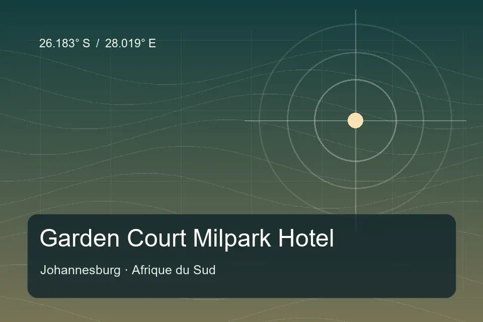 Illustrated geographic marker for Garden Court Milpark Hotel in Johannesburg