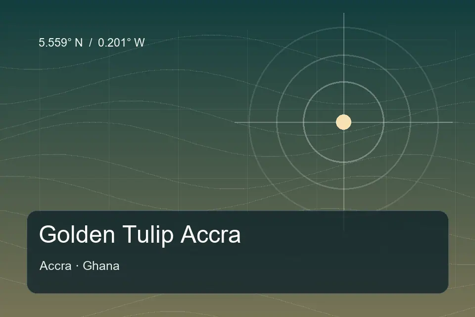 Illustrierter geografischer Orientierungspunkt für Golden Tulip Accra in Accra