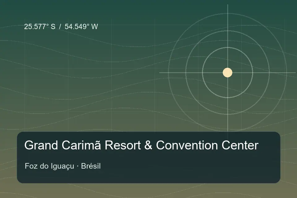 Illustrated geographic marker for Grand Carimã Resort & Convention Center in Foz do Iguaçu