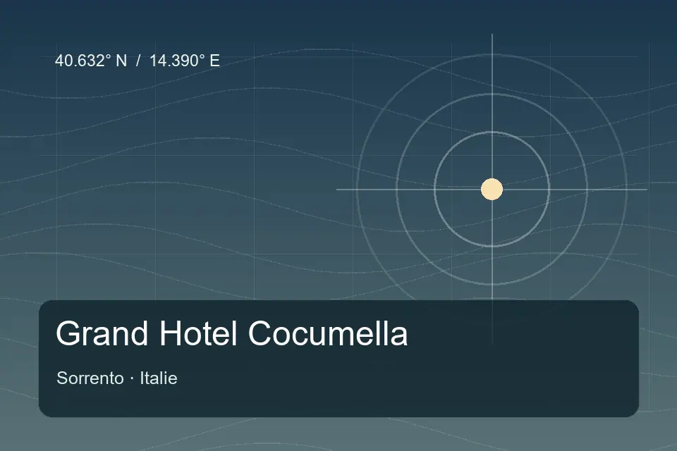 Riferimento geografico illustrato di Grand Hotel Cocumella a Sorrento