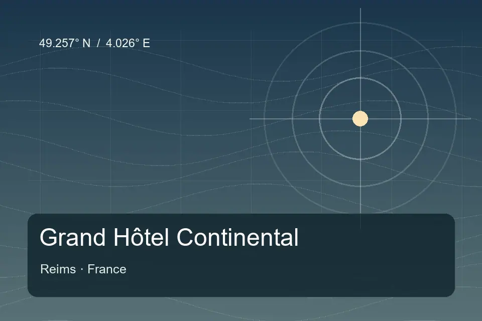 Illustrated geographic marker for Grand Hôtel Continental in Reims