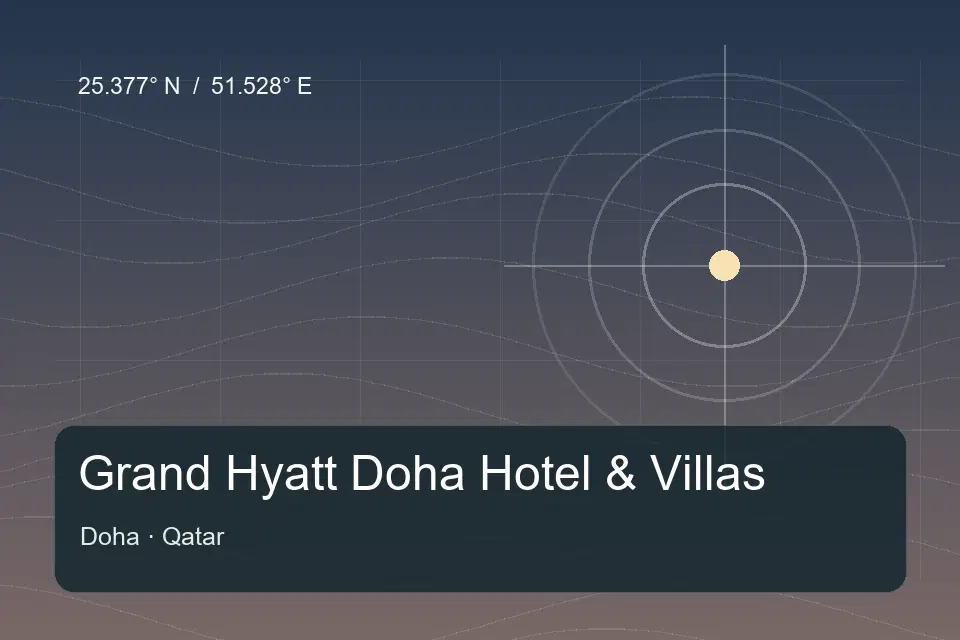 Riferimento geografico illustrato di Grand Hyatt Doha Hotel & Villas a Doha
