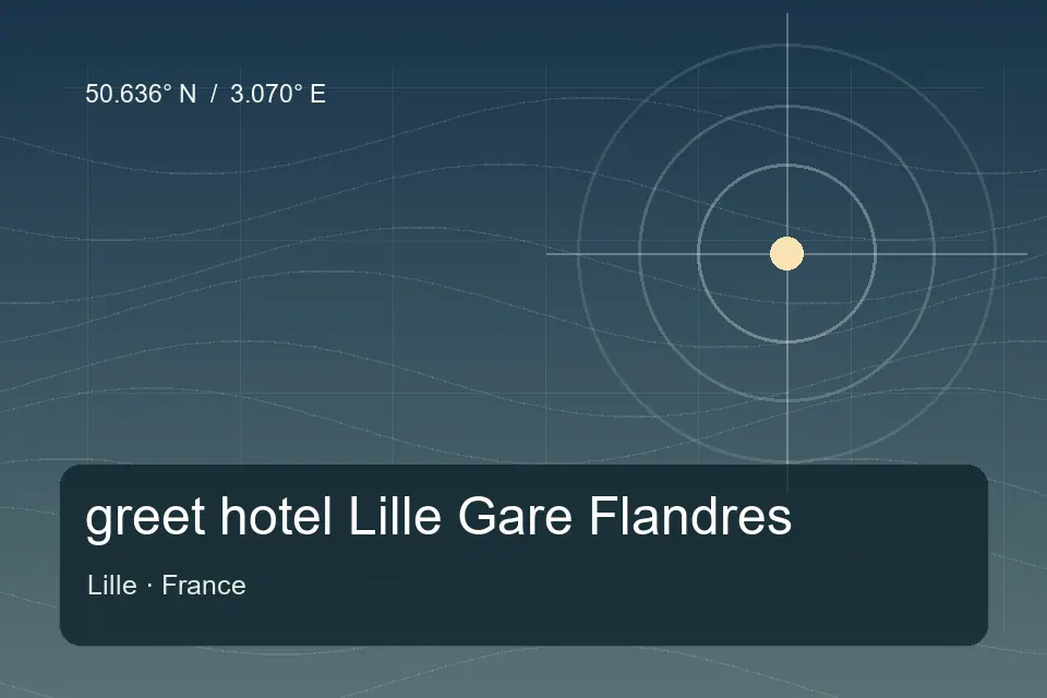 Illustrated geographic marker for greet hotel Lille Gare Flandres in Lille