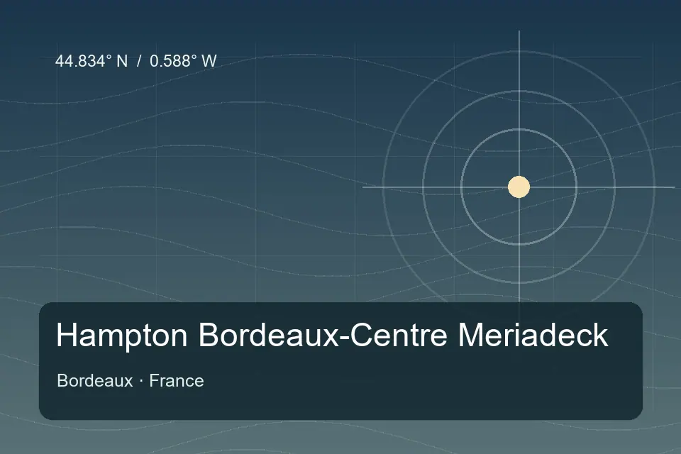 Repère géographique illustré de Hampton Bordeaux-Centre Meriadeck à Bordeaux