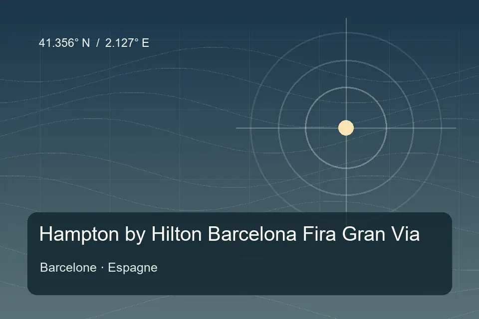 Illustrated geographic marker for Hampton by Hilton Barcelona Fira Gran Via in Barcelona