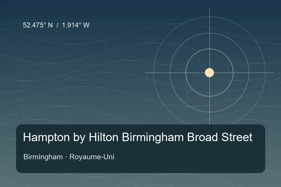 Referência geográfica ilustrada de Hampton by Hilton Birmingham Broad Street em Birmingham