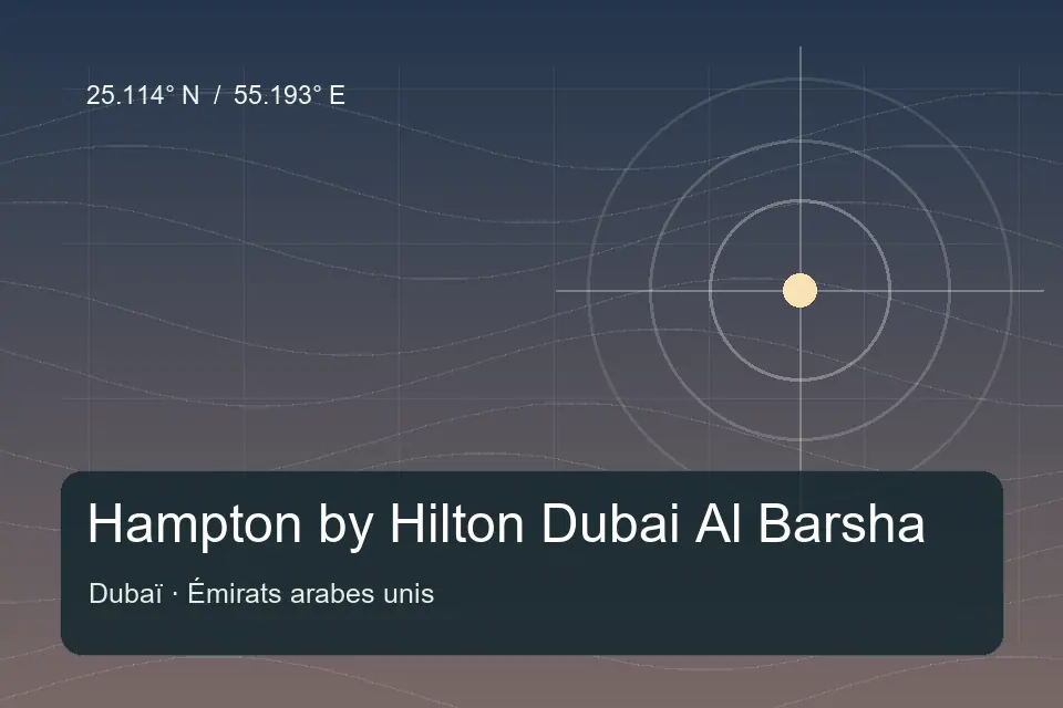 Illustrated geographic marker for Hampton by Hilton Dubai Al Barsha in Dubai