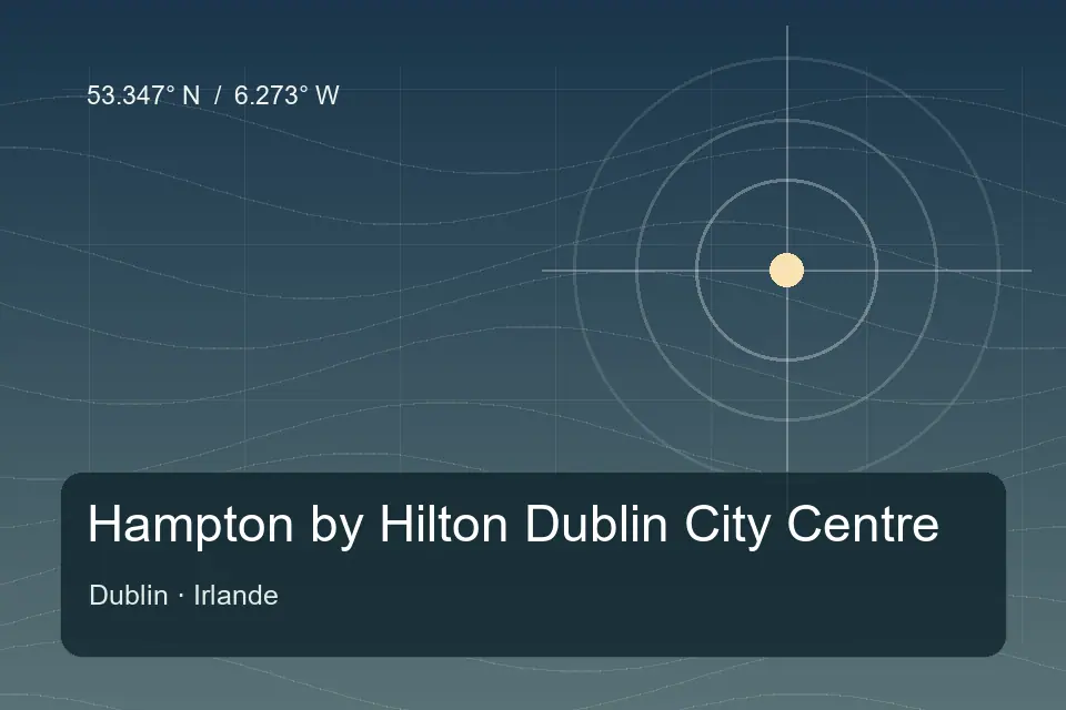 Illustrated geographic marker for Hampton by Hilton Dublin City Centre in Dublin