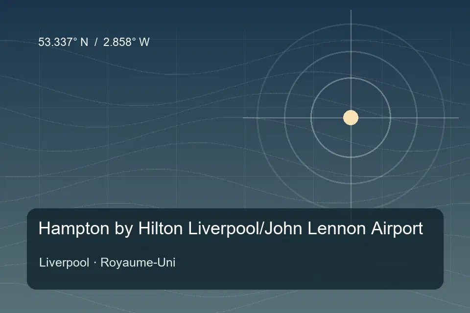 Illustrierter geografischer Orientierungspunkt für Hampton by Hilton Liverpool/John Lennon Airport in Liverpool