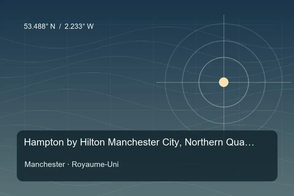 Illustrierter geografischer Orientierungspunkt für Hampton by Hilton Manchester City, Northern Quarter in Manchester