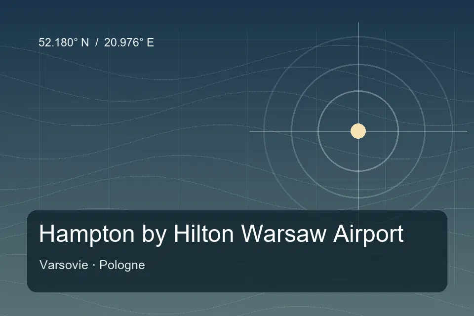 Riferimento geografico illustrato di Hampton by Hilton Warsaw Airport a Varsovie
