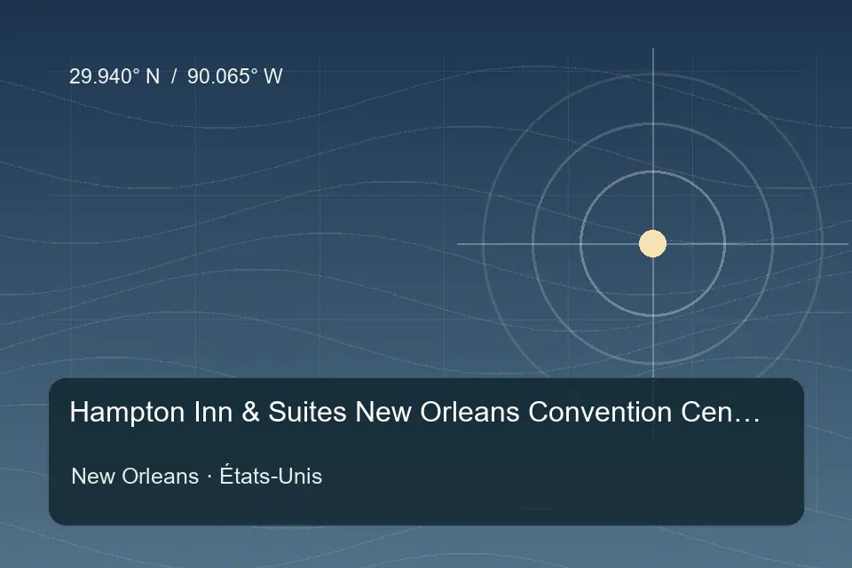 Illustrated geographic marker for Hampton Inn & Suites New Orleans Convention Center in New Orleans