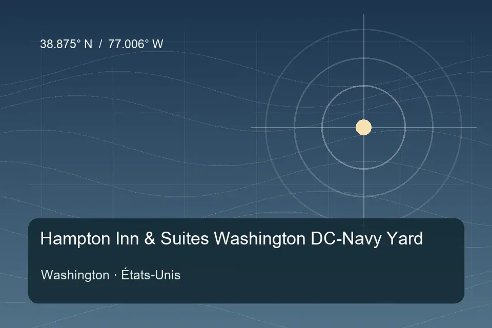 Illustrierter geografischer Orientierungspunkt für Hampton Inn & Suites Washington DC-Navy Yard in Washington