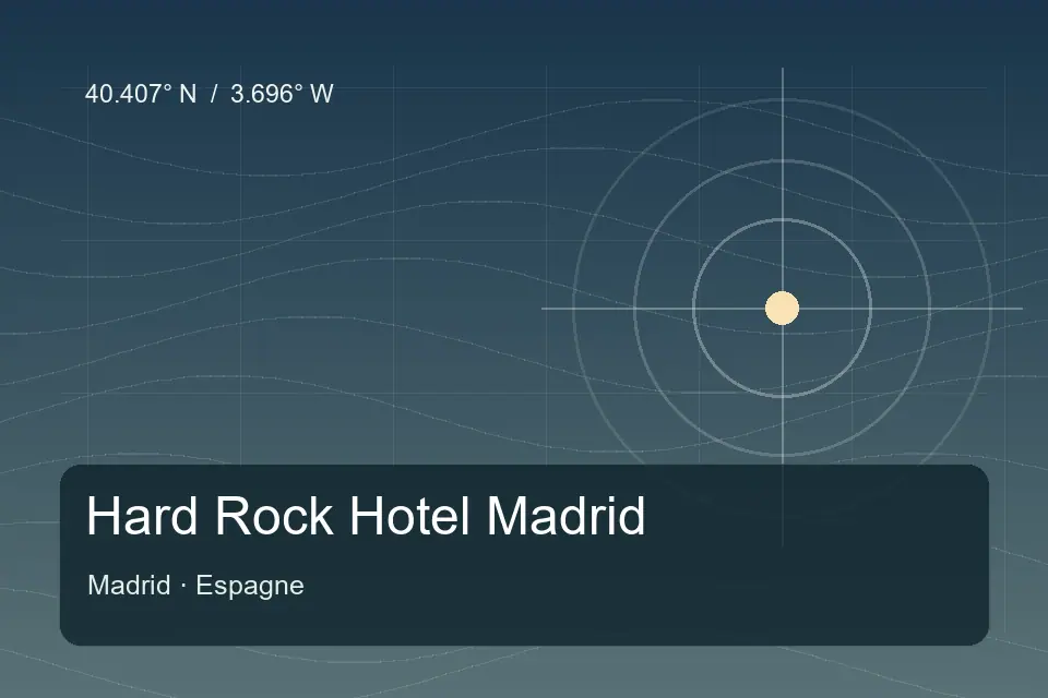 Illustrierter geografischer Orientierungspunkt für Hard Rock Hotel Madrid in Madrid