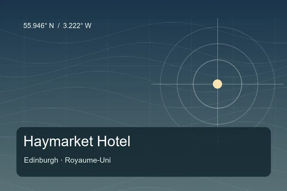 Riferimento geografico illustrato di Haymarket Hotel a Edinburgh