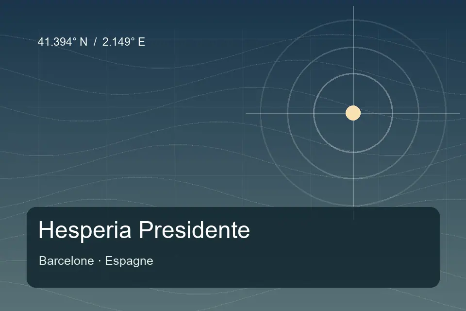 Illustrated geographic marker for Hesperia Presidente in Barcelona