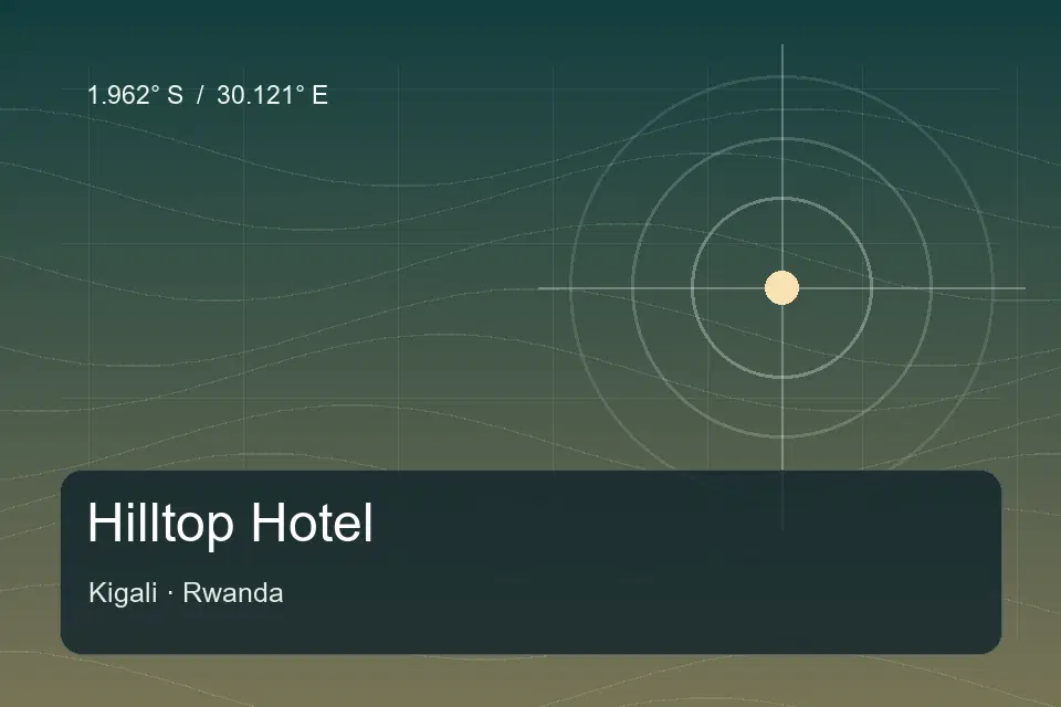 Illustrated geographic marker for Hilltop Hotel in Kigali