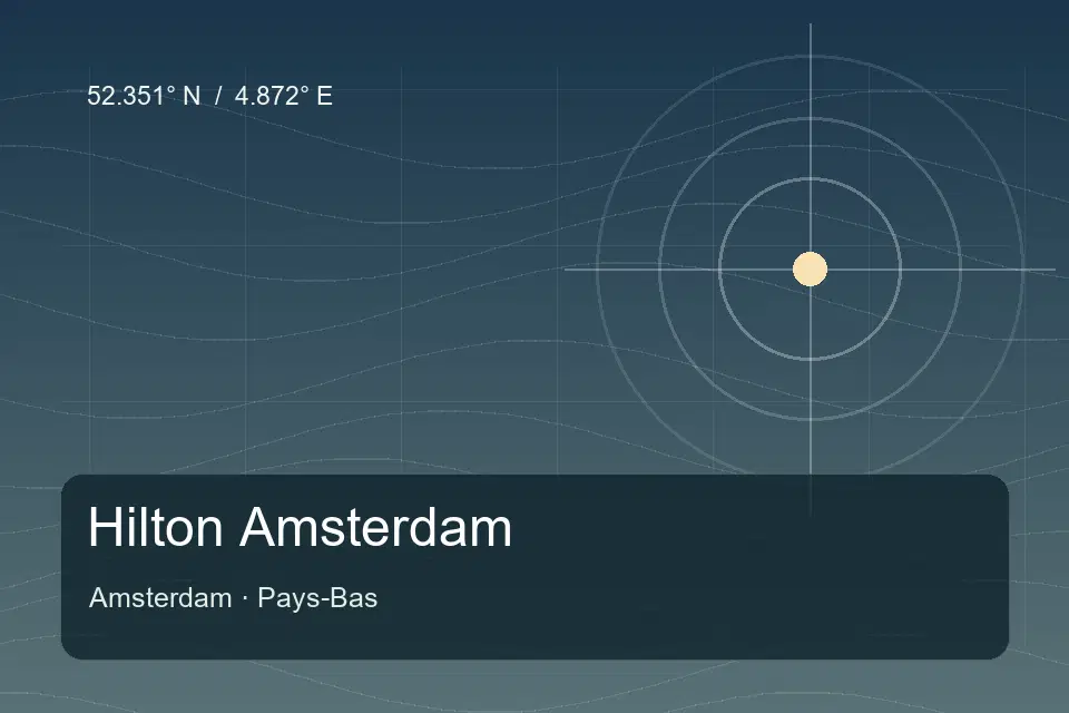 Referencia geográfica ilustrada de Hilton Amsterdam en Amsterdam