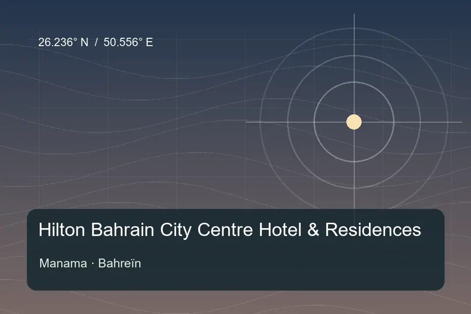 Repère géographique illustré de Hilton Bahrain City Centre Hotel & Residences à Manama