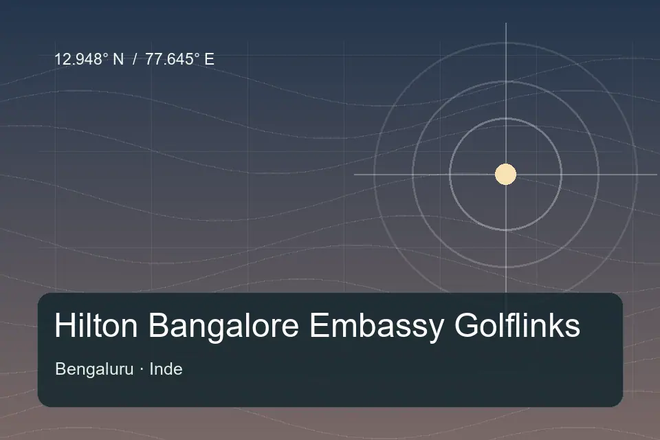 Illustrierter geografischer Orientierungspunkt für Hilton Bangalore Embassy Golflinks in Bengaluru