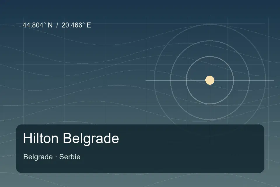 Illustrierter geografischer Orientierungspunkt für Hilton Belgrade in Belgrade