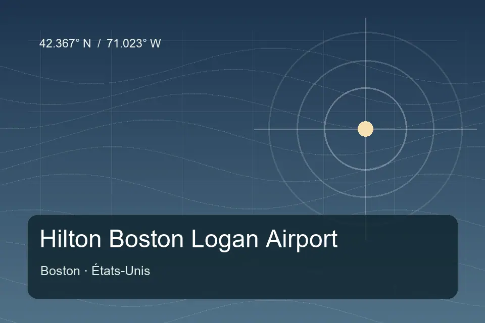 Illustrated geographic marker for Hilton Boston Logan Airport in Boston