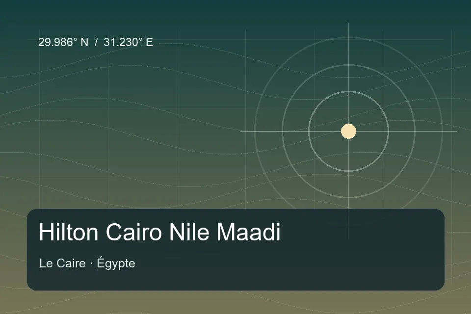 Referência geográfica ilustrada de Hilton Cairo Nile Maadi em Le Caire