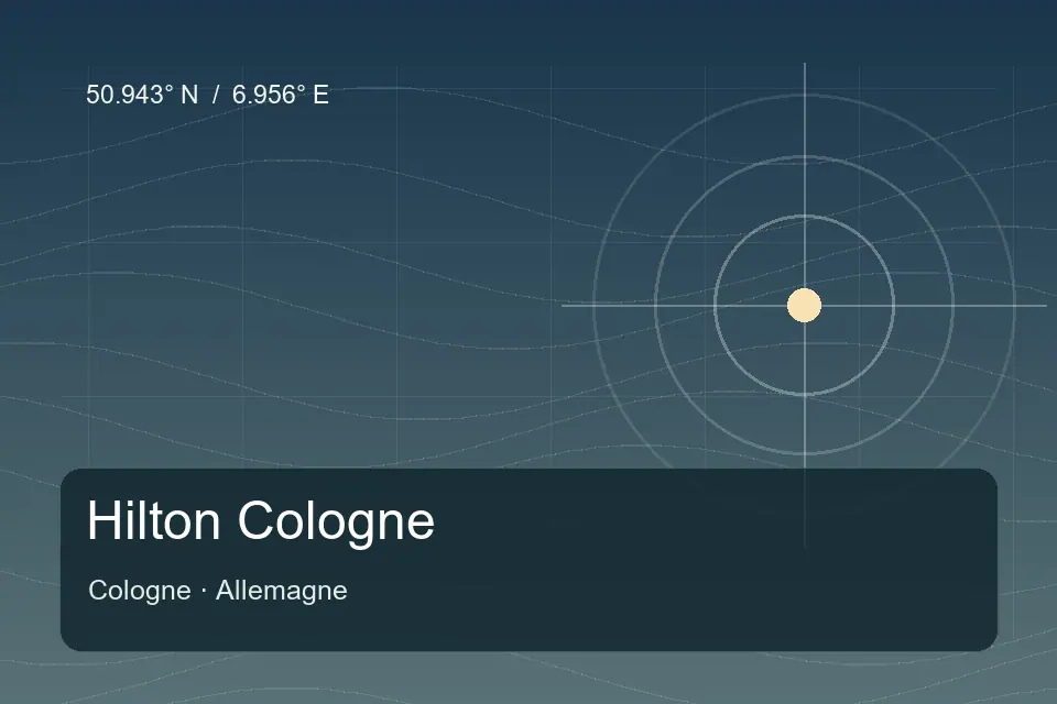 Referência geográfica ilustrada de Hilton Cologne em Cologne