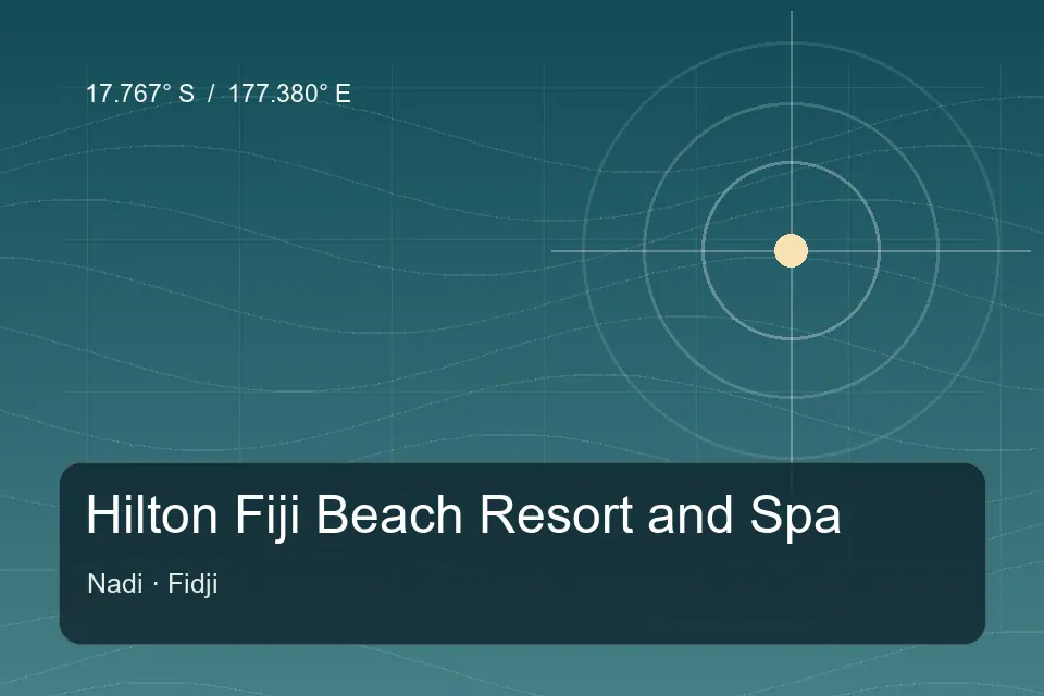 Riferimento geografico illustrato di Hilton Fiji Beach Resort and Spa a Nadi