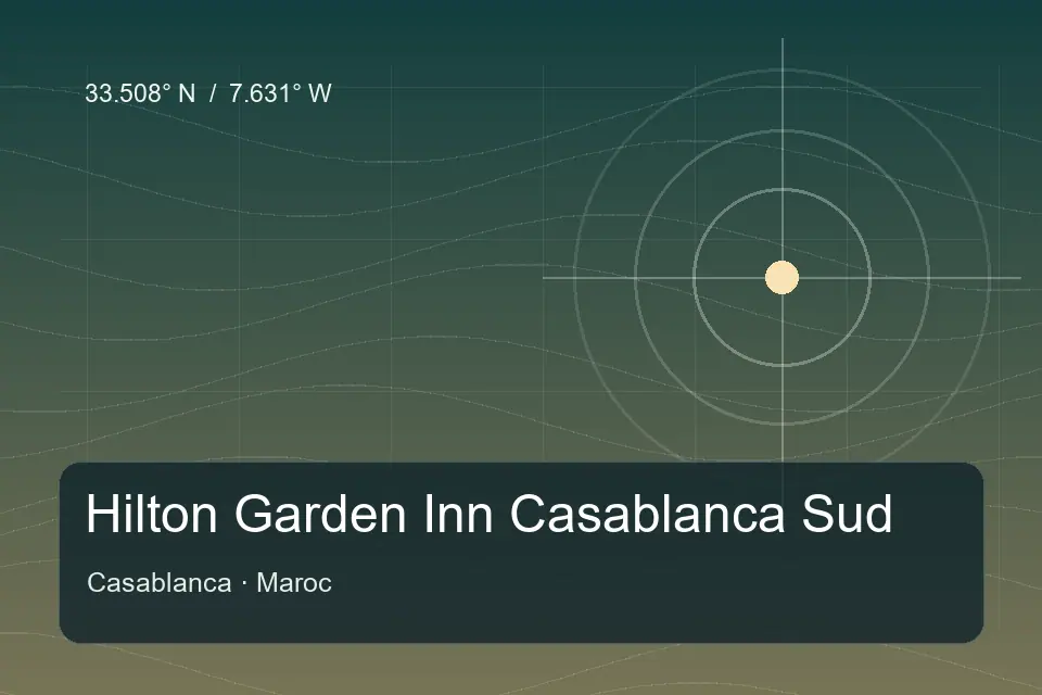 Riferimento geografico illustrato di Hilton Garden Inn Casablanca Sud a Casablanca