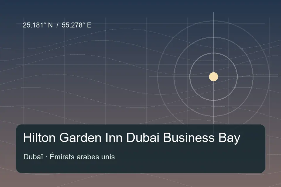 Illustrated geographic marker for Hilton Garden Inn Dubai Business Bay in Dubai