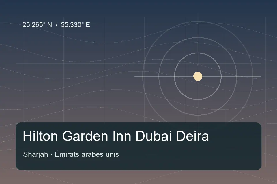 Illustrated geographic marker for Hilton Garden Inn Dubai Deira in Sharjah